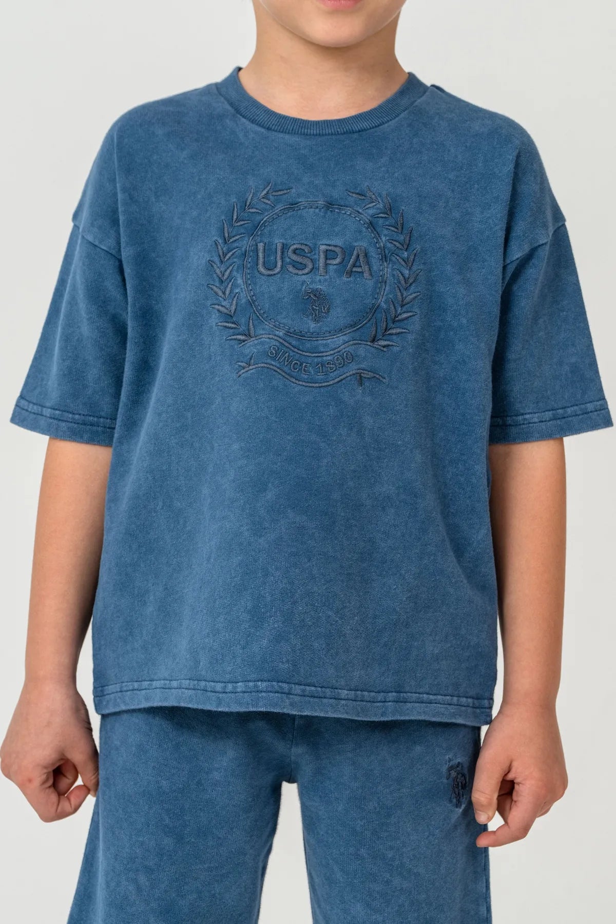 U.S. Polo Assn. Dark Indigo Boys Dark Indigo Two Pieces Set SKU: US2436_Dark Indigo Image 03