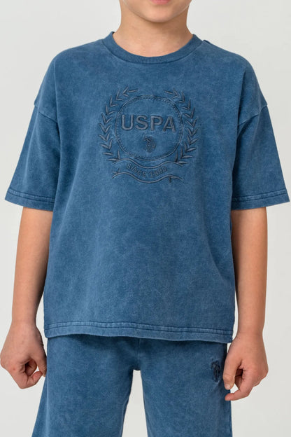 U.S. Polo Assn. Dark Indigo Boys Dark Indigo Two Pieces Set SKU: US2436_Dark Indigo Image 03
