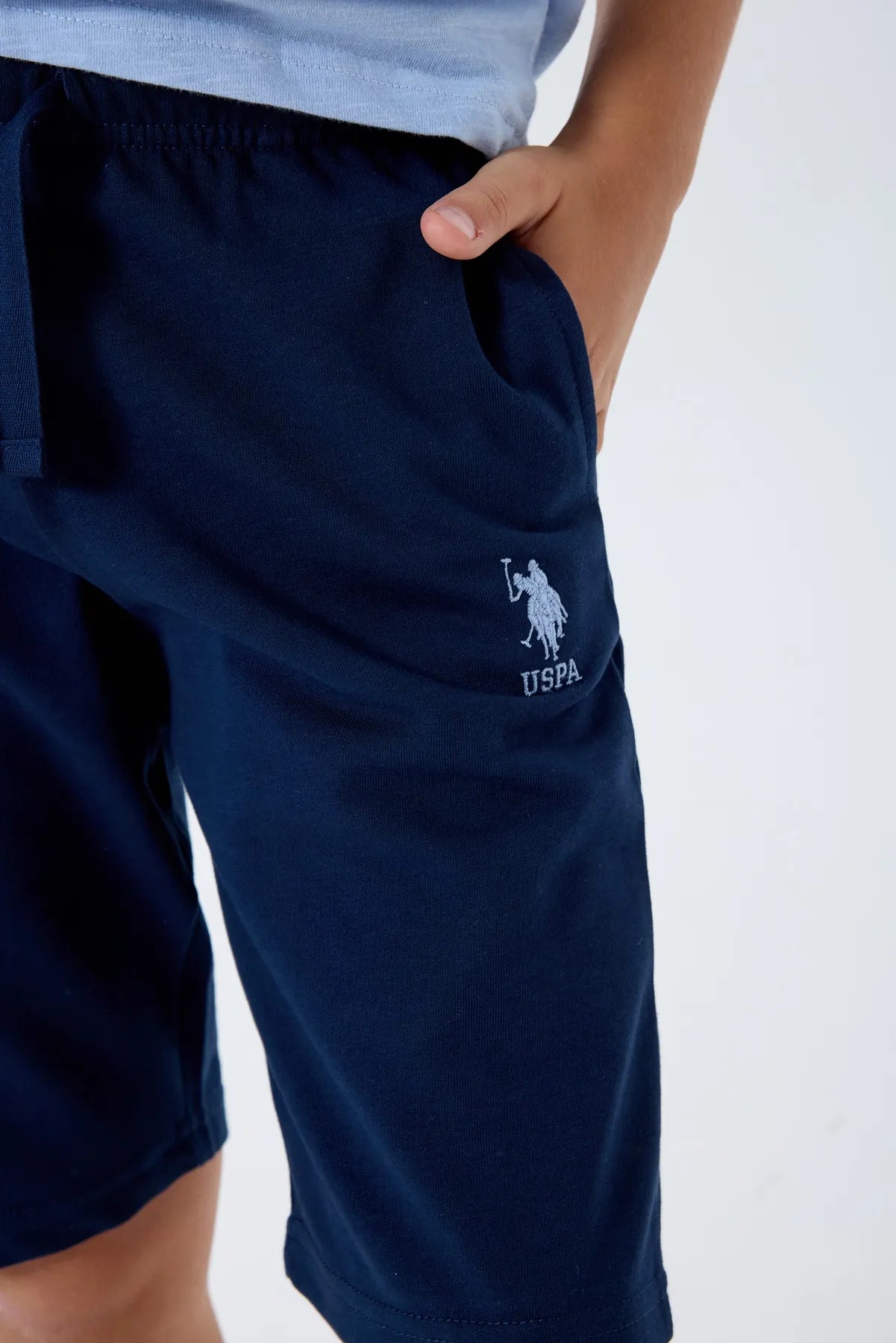 U.S. Polo Assn. Blue Boys Blue Two Pieces Set SKU: US2444_Blue Image 05