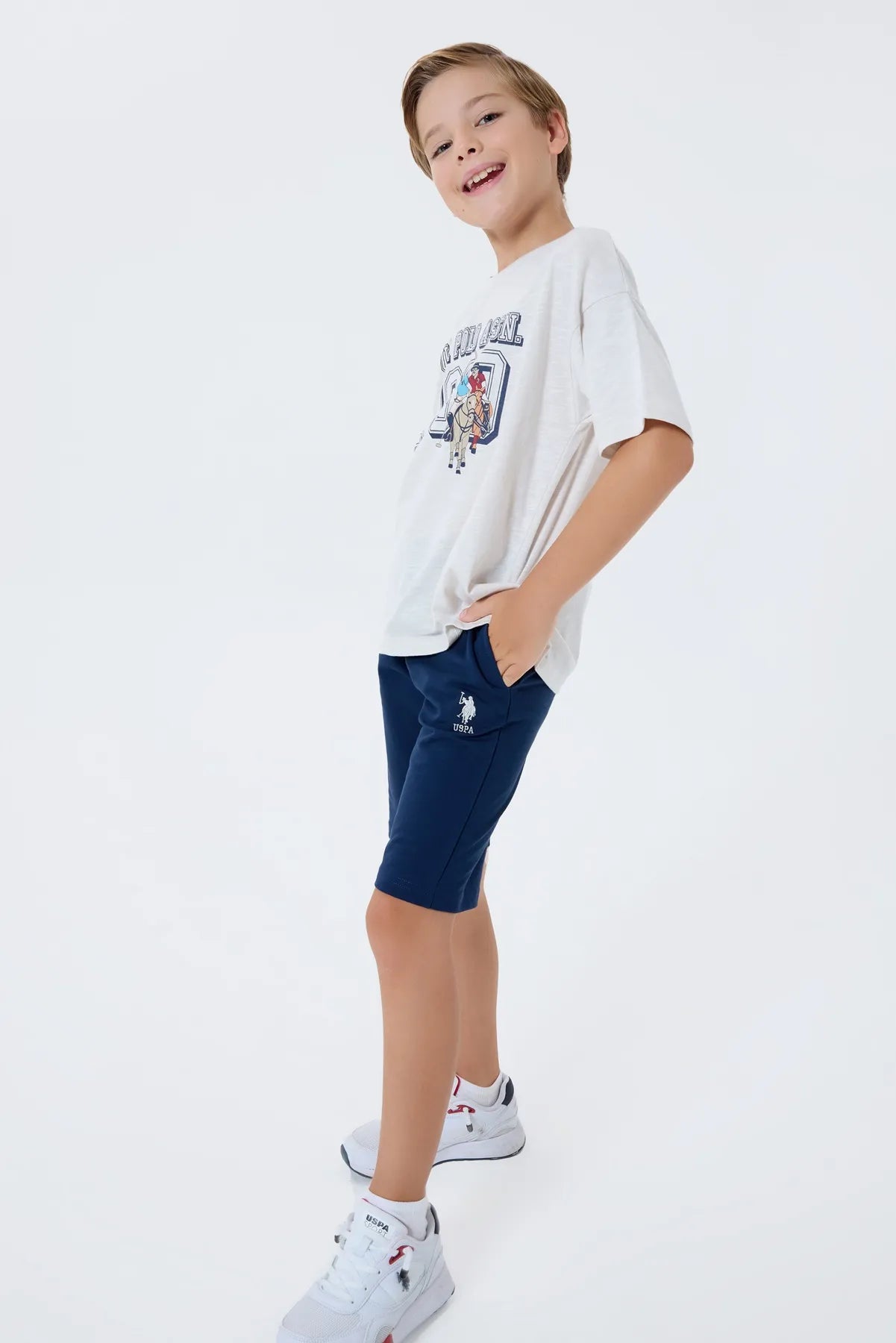 U.S. Polo Assn. Stone Boys Stone Two Pieces Set SKU: US2444_Stone Image 03