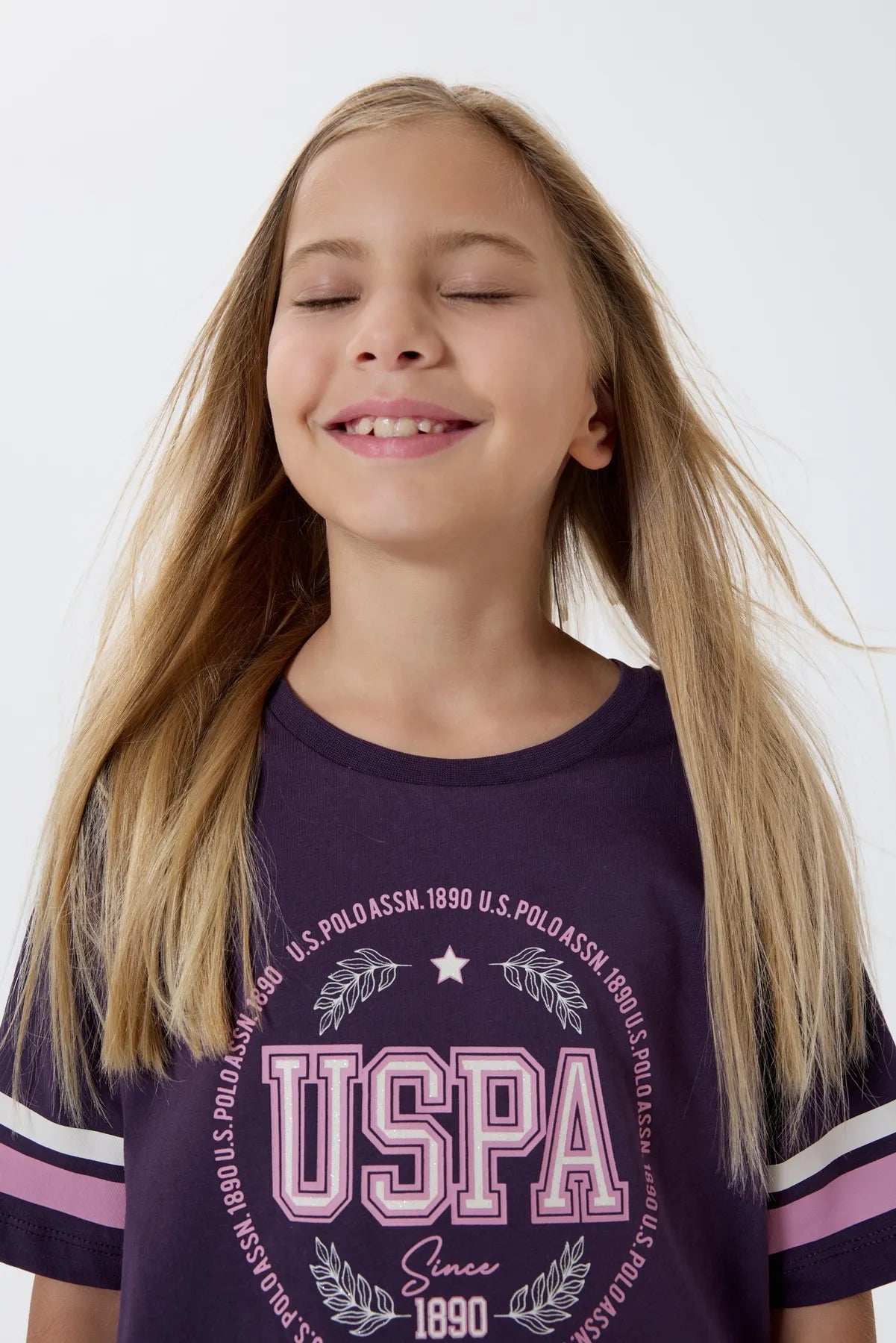 U.S. Polo Assn. Dark Purple Girls Dark Purple Two Pieces Set SKU: US2501_Dark Purple Image 05