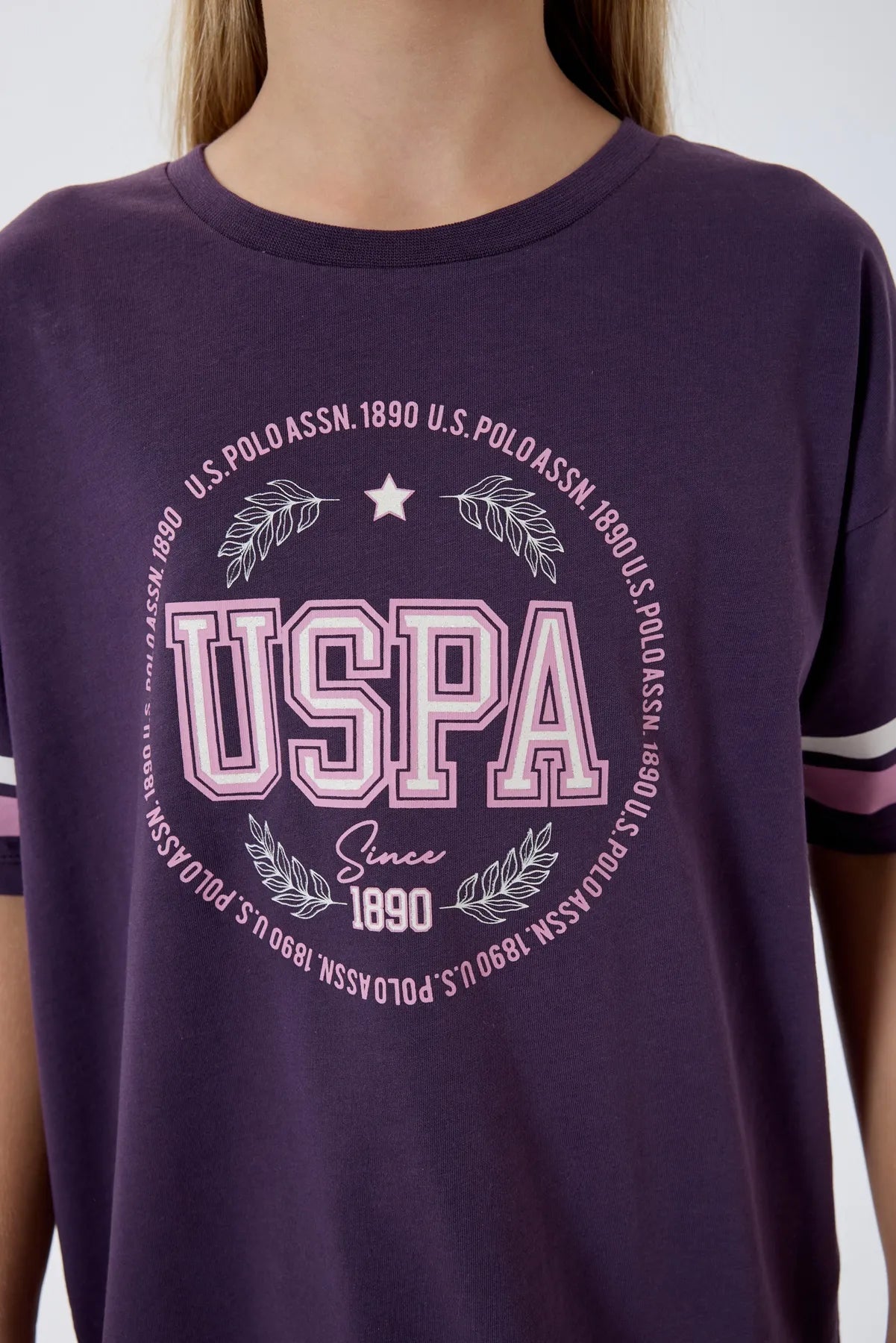 U.S. Polo Assn. Dark Purple Girls Dark Purple Two Pieces Set SKU: US2501_Dark Purple Image 06