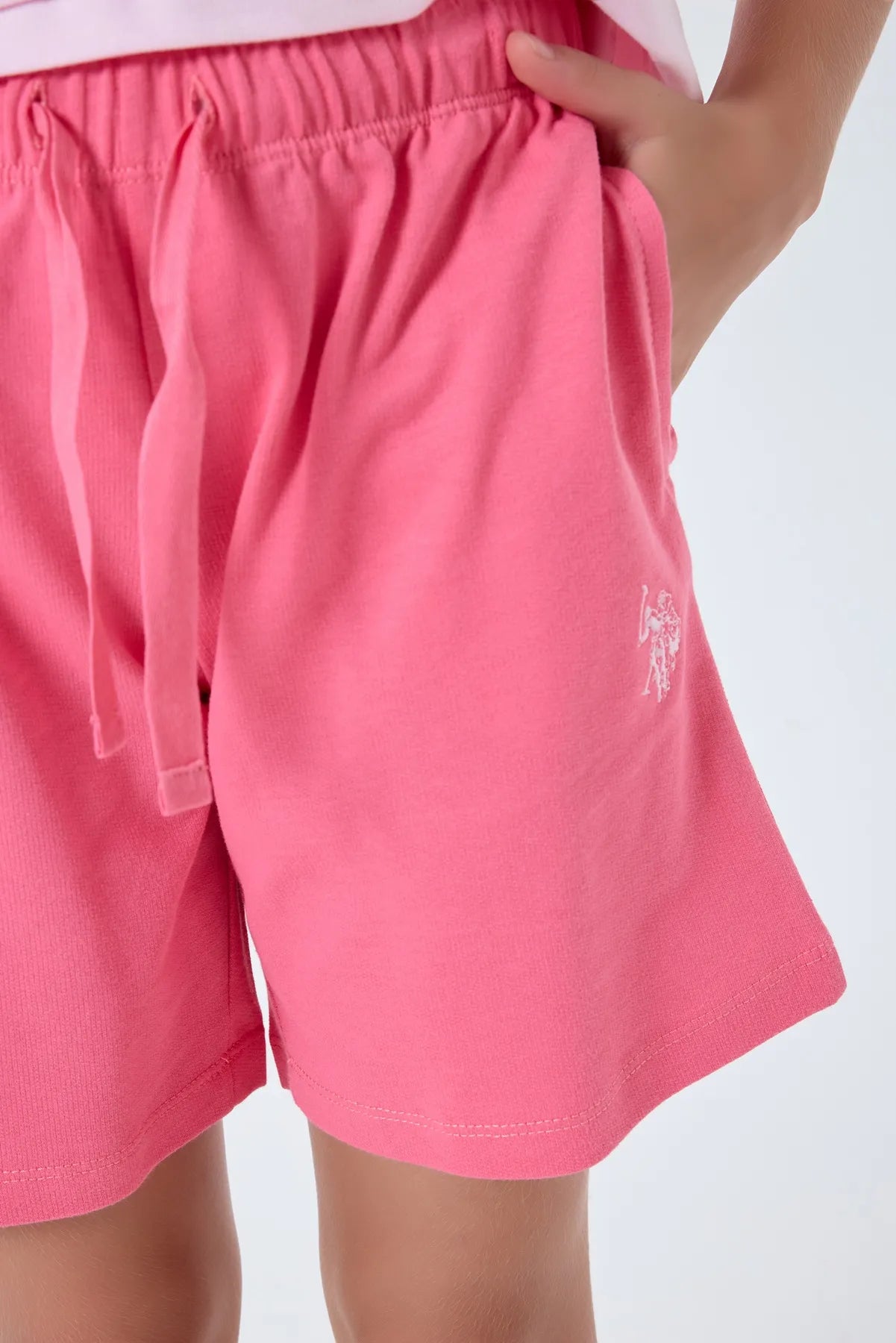 U.S. Polo Assn. Pink Girls Pink Two Pieces Set SKU: US2510_Pink Image 05