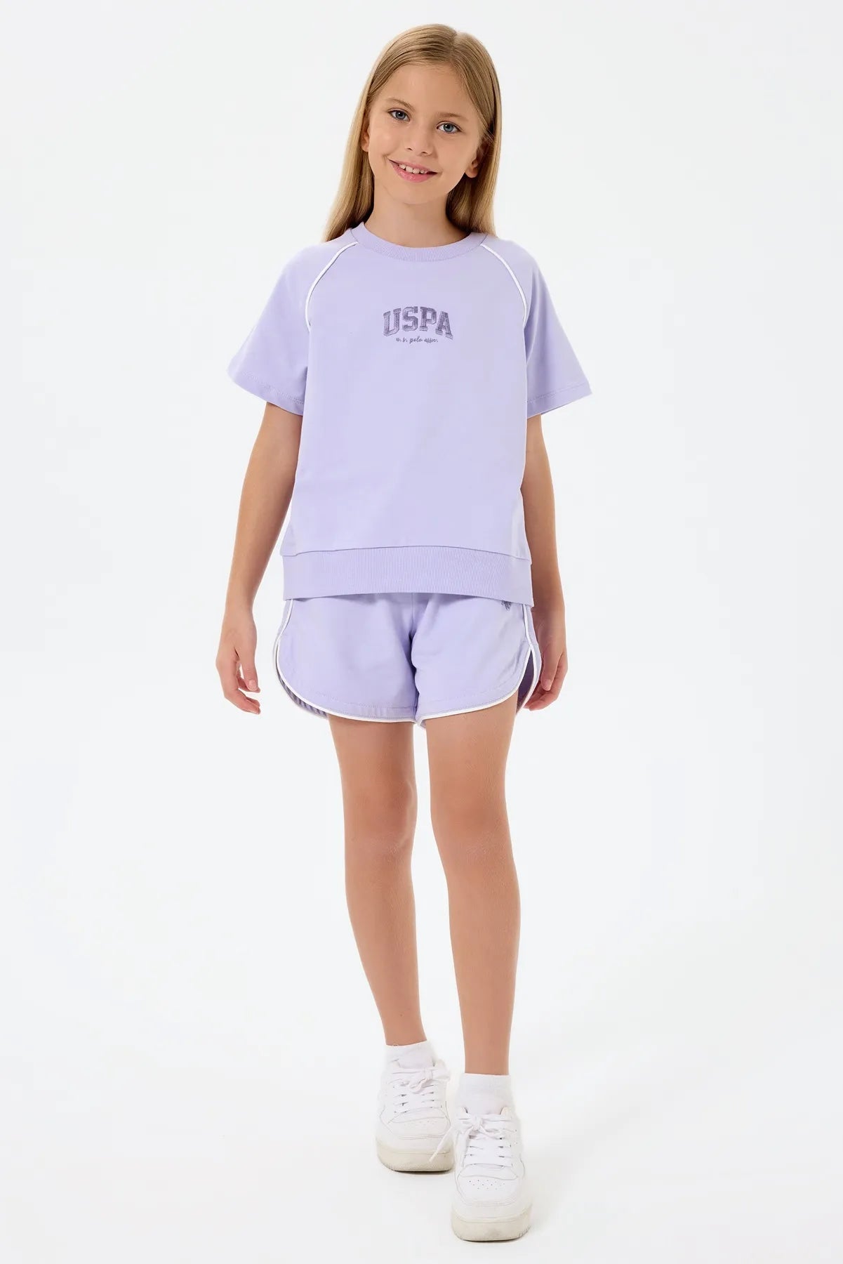 U.S. Polo Assn. Light Lilac Girls Light Lilac Two Pieces Set SKU: US2528_Light Lilac Image 06