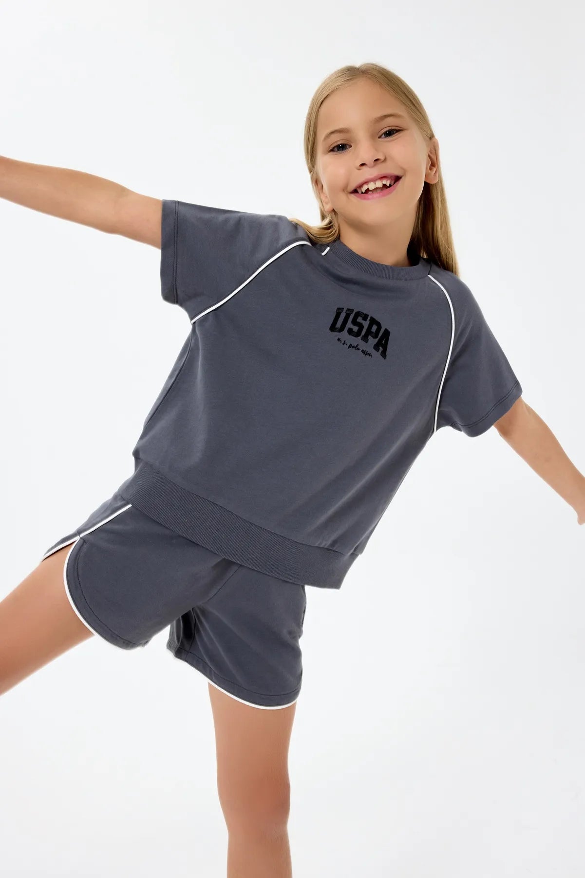 U.S. Polo Assn. Smoky Girls Smoky Two Pieces Set SKU: US2528_Smoky Image 03