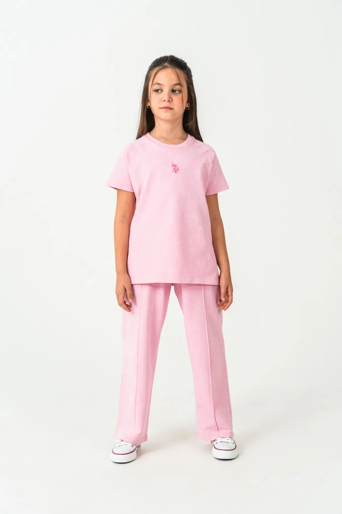U.S. Polo Assn. Pink Girls Pink Two Pieces Set SKU: US2529_Pink Image 01