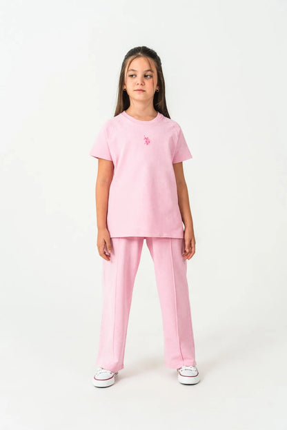 U.S. Polo Assn. Pink Girls Pink Two Pieces Set SKU: US2529_Pink Image 01