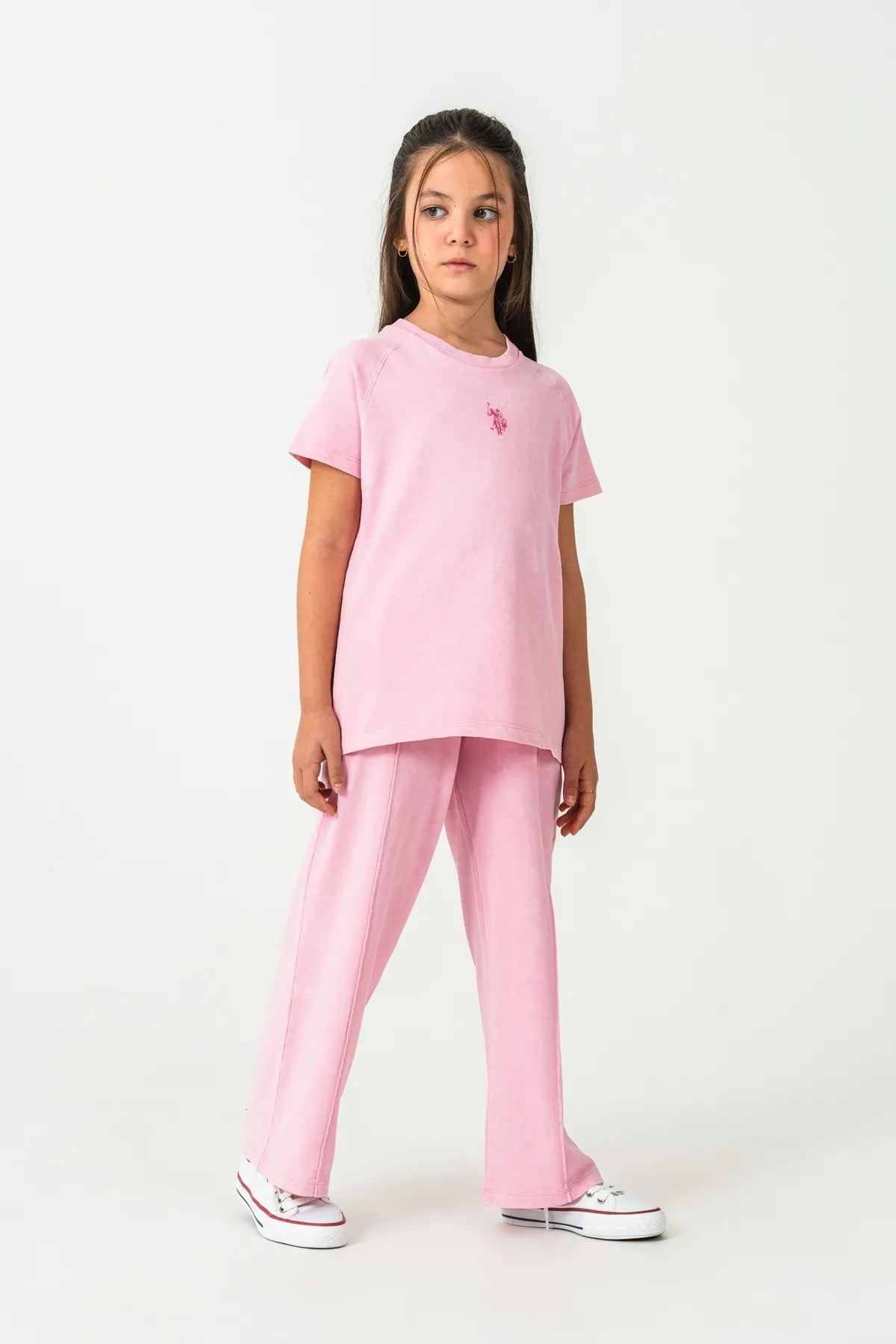 U.S. Polo Assn. Pink Girls Pink Two Pieces Set SKU: US2529_Pink Image 05