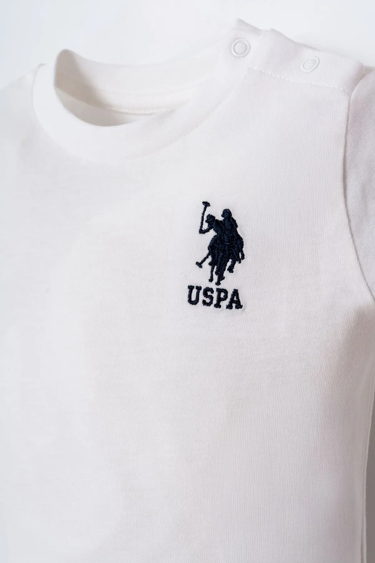 U.S. Polo Assn. White Baby Boy White Two Pieces Set SKU: USB2283_White Image 02