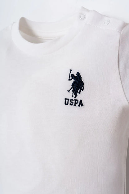 U.S. Polo Assn. White Baby Boy White Two Pieces Set SKU: USB2283_White Image 02