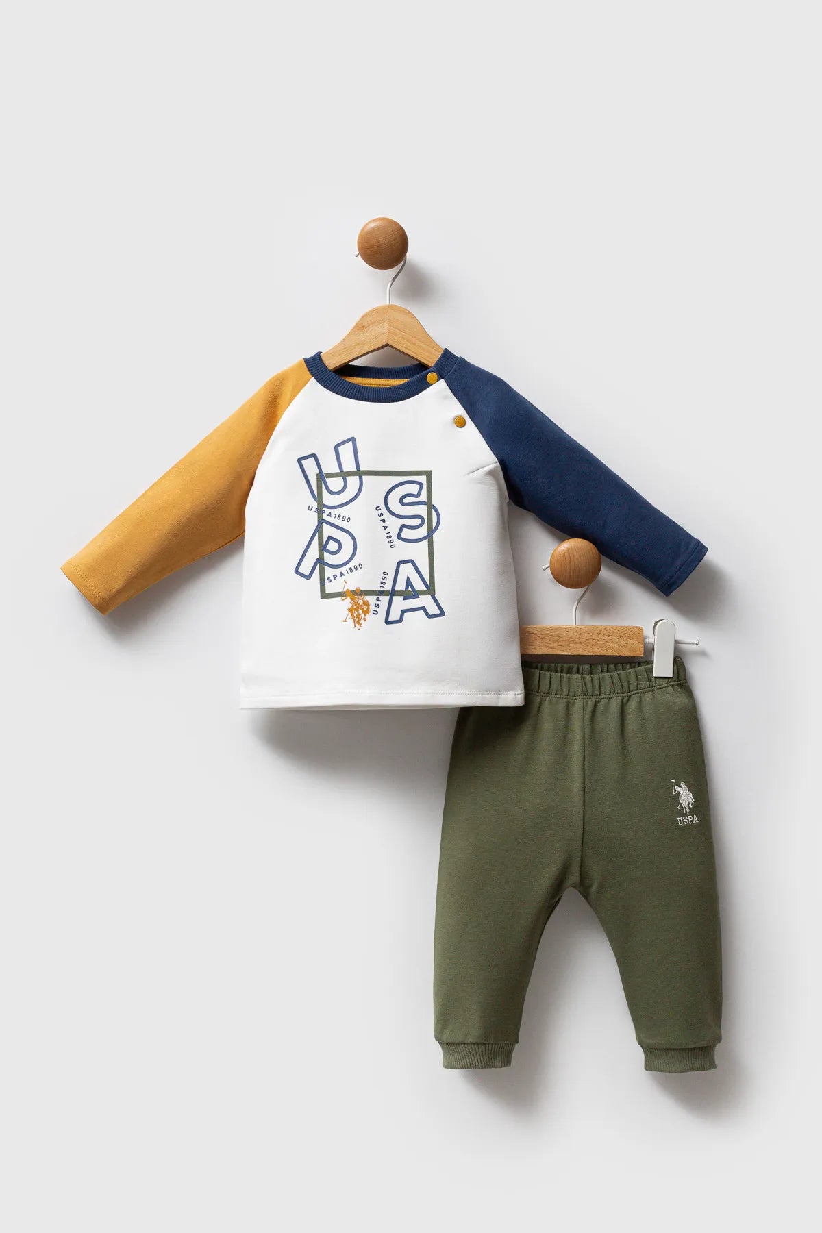 U.S. Polo Assn._White/Mustard_2 Pieces Set_USB2571_WhiteMustard_01