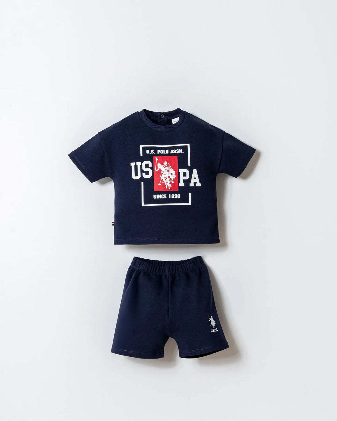 U.S. Polo Assn. Navy Baby Boy Navy T-Shirt and Short Set SKU: USB2868-YD_Navy Image 01