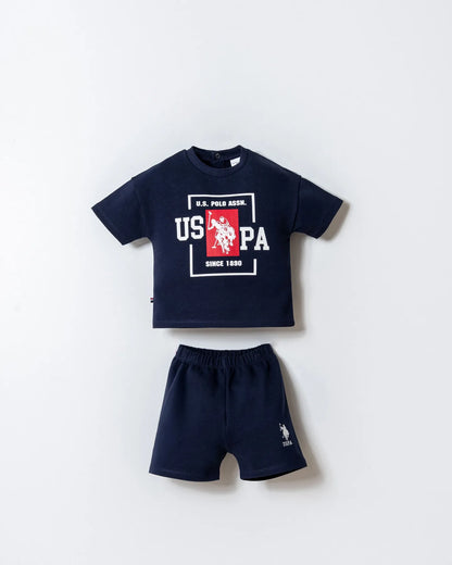 U.S. Polo Assn. Navy Baby Boy Navy T-Shirt and Short Set SKU: USB2868-YD_Navy Image 01