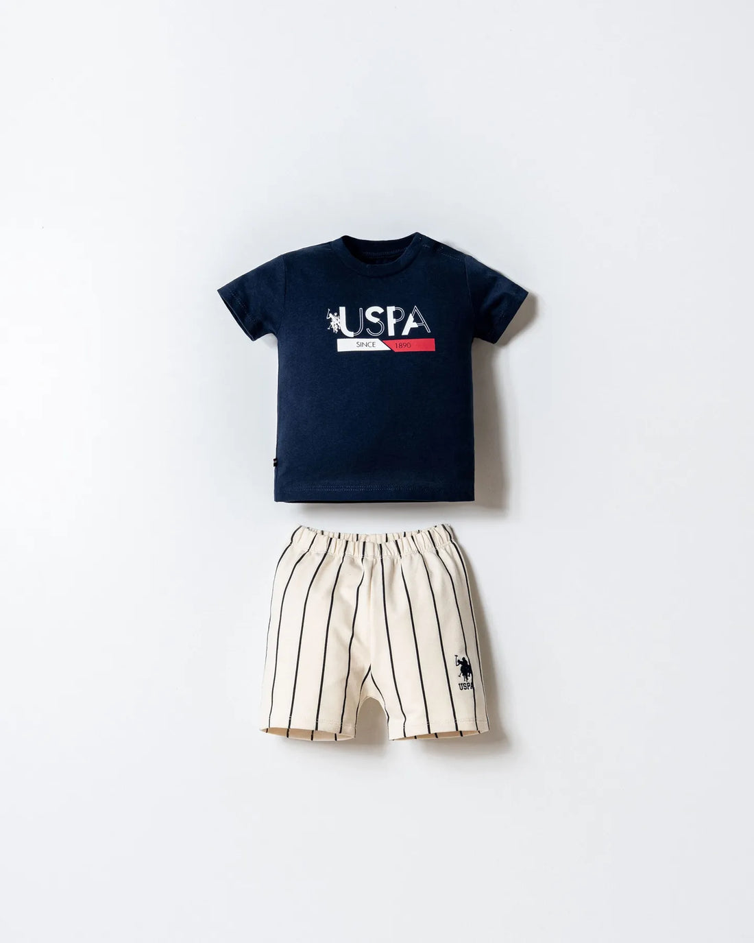 U.S. Polo Assn. Navy Baby Boy Navy T-Shirt and Short Set SKU: USB2869_Navy Image 01