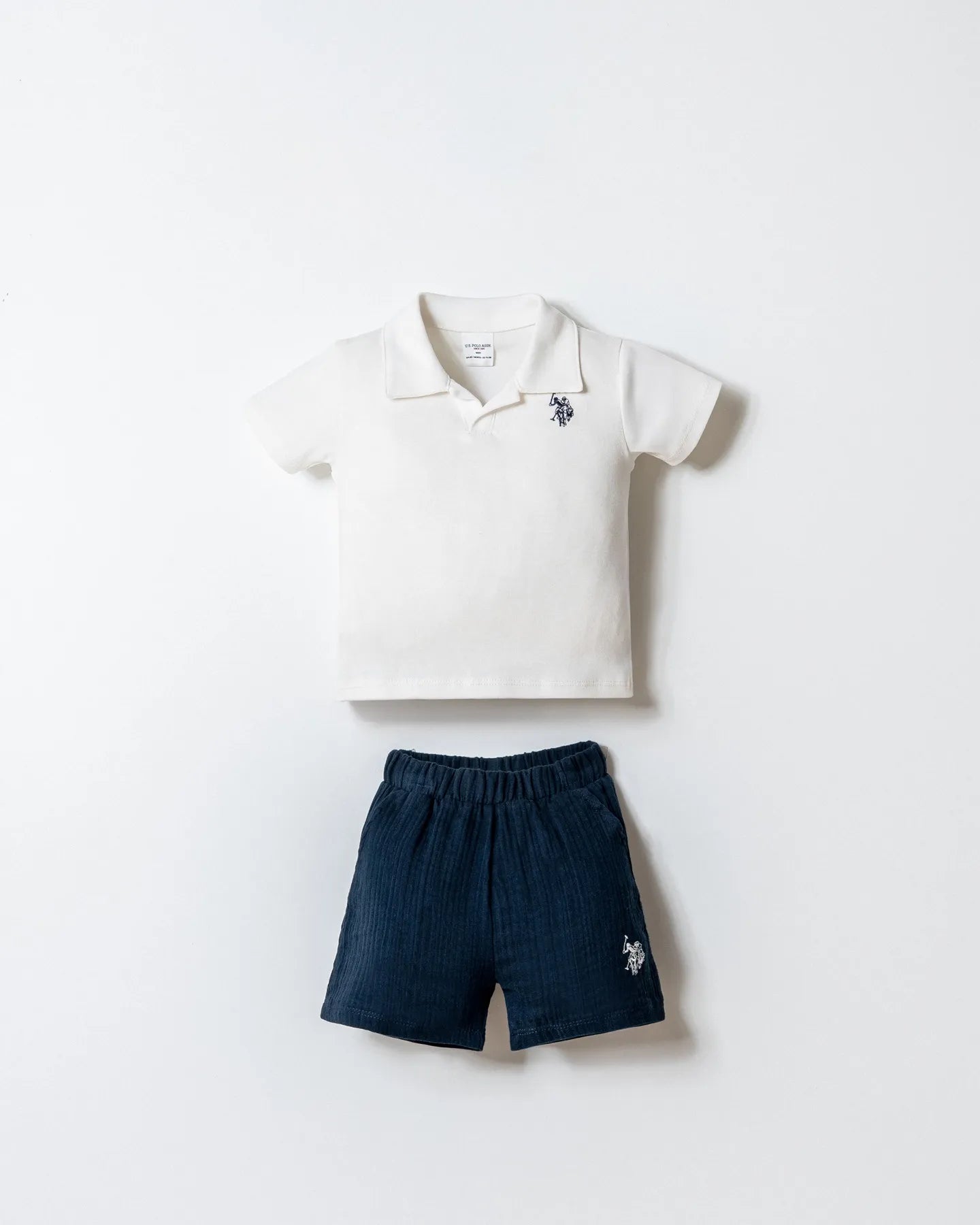 U.S. Polo Assn. Navy Baby Boy Navy T-Shirt and Short Set SKU: USB2884_Navy Image 01