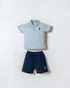 U.S. Polo Assn. Blue Baby Boy Blue T-Shirt and Short Set SKU: USB2885_Blue Image 01