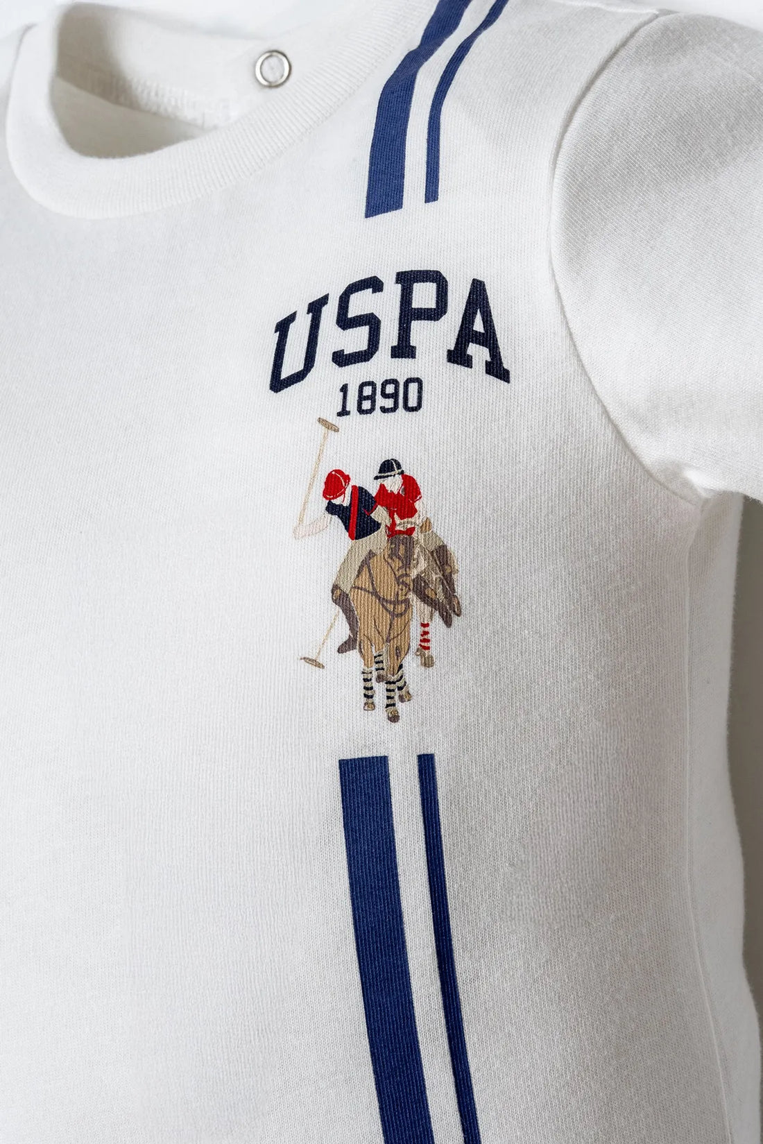 U.S. Polo Assn. White Baby Boy White T-Shirt and Short Set SKU: USB2890_White Image 02