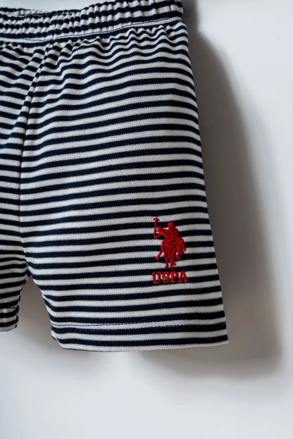 U.S. Polo Assn. White Baby Boy White T-Shirt and Short Set SKU: USB2908-YD_White Image 02