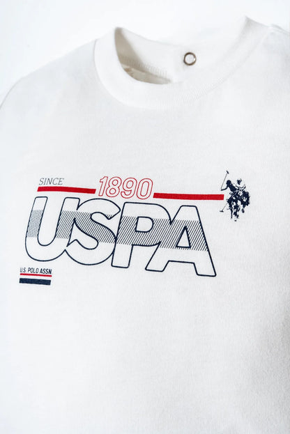 U.S. Polo Assn. White Baby Boy White T-Shirt and Short Set SKU: USB2908-YD_White Image 03