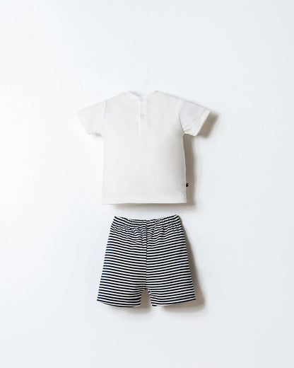U.S. Polo Assn. White Baby Boy White T-Shirt and Short Set SKU: USB2908-YD_White Image 04