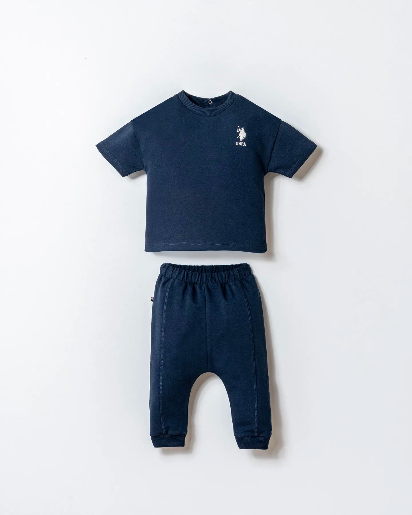 U.S. Polo Assn. Blue Baby Boy Blue Two Pieces Set SKU: USB2916_Blue Image 01