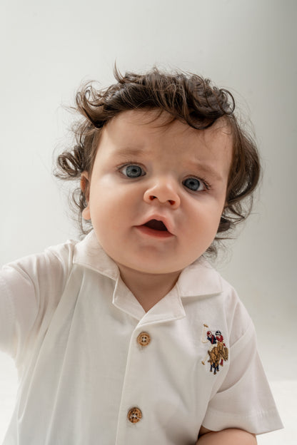 Beige Shirt and Pants Set