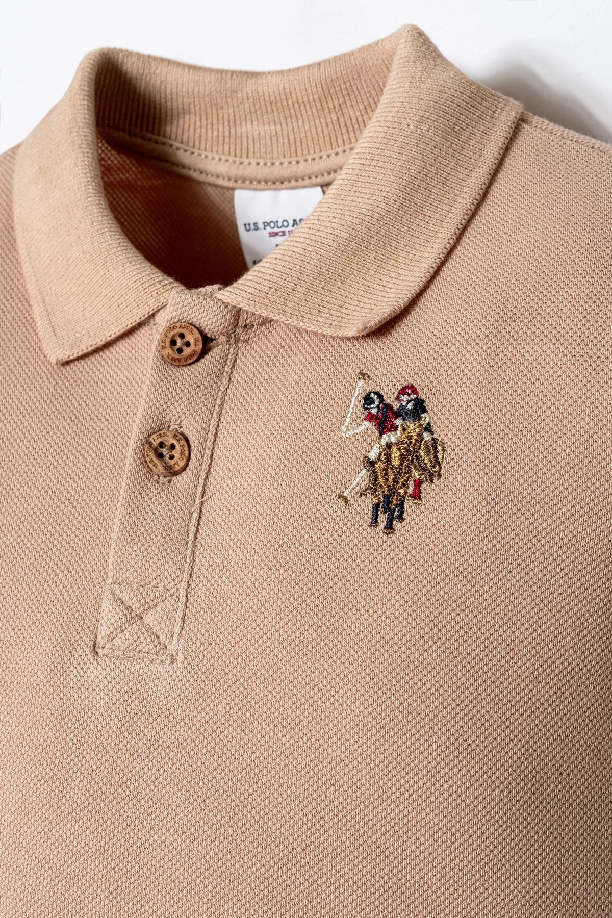 U.S. Polo Assn. Beige Baby Boy Beige T-Shirt and Short Set SKU: USB2919_Beige Image 02