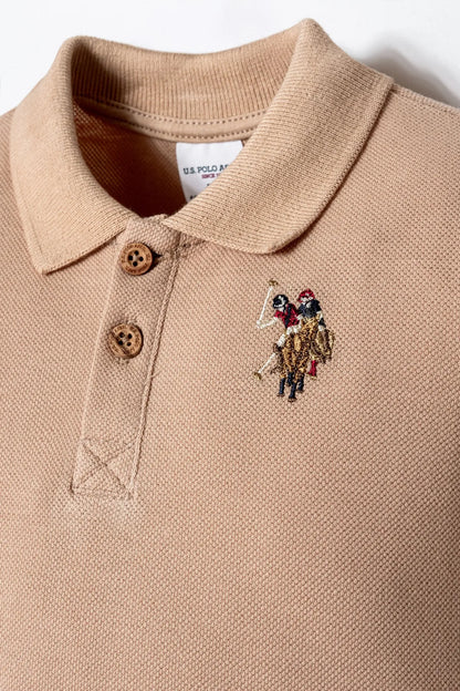 U.S. Polo Assn. Beige Baby Boy Beige T-Shirt and Short Set SKU: USB2919_Beige Image 02