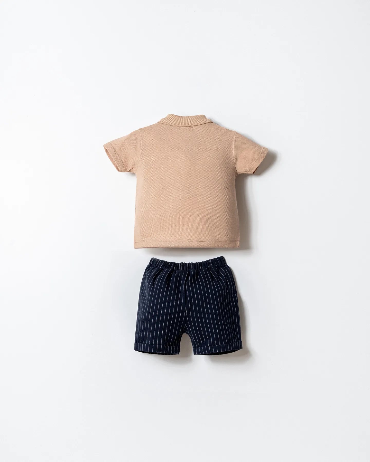U.S. Polo Assn. Beige Baby Boy Beige T-Shirt and Short Set SKU: USB2919_Beige Image 04