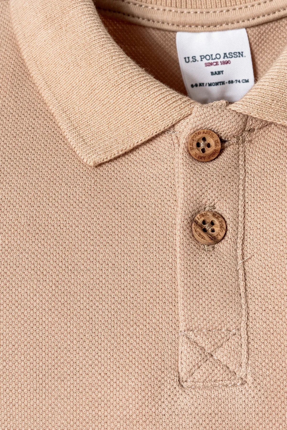 U.S. Polo Assn. Beige Baby Boy Beige T-Shirt and Short Set SKU: USB2919_Beige Image 05