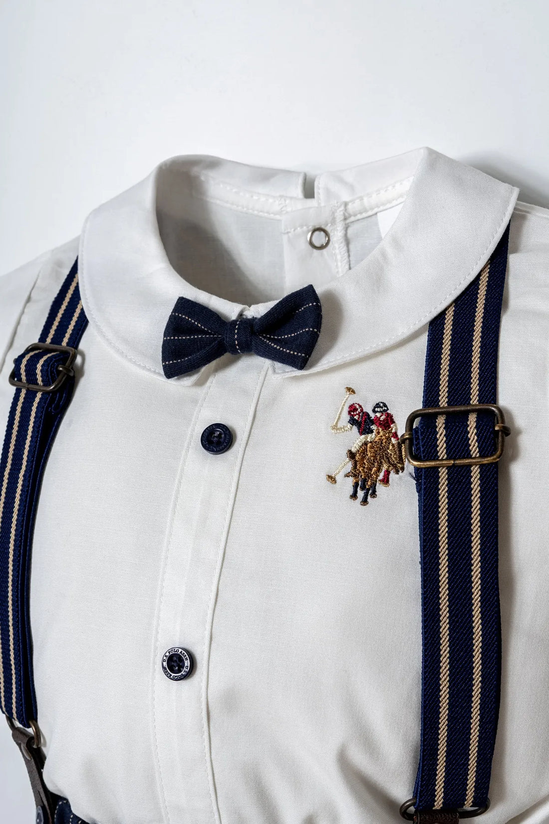 U.S. Polo Assn. White Baby Boy White Two Pieces Set SKU: USB2921_White Image 02
