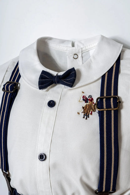U.S. Polo Assn. White Baby Boy White Two Pieces Set SKU: USB2921_White Image 02
