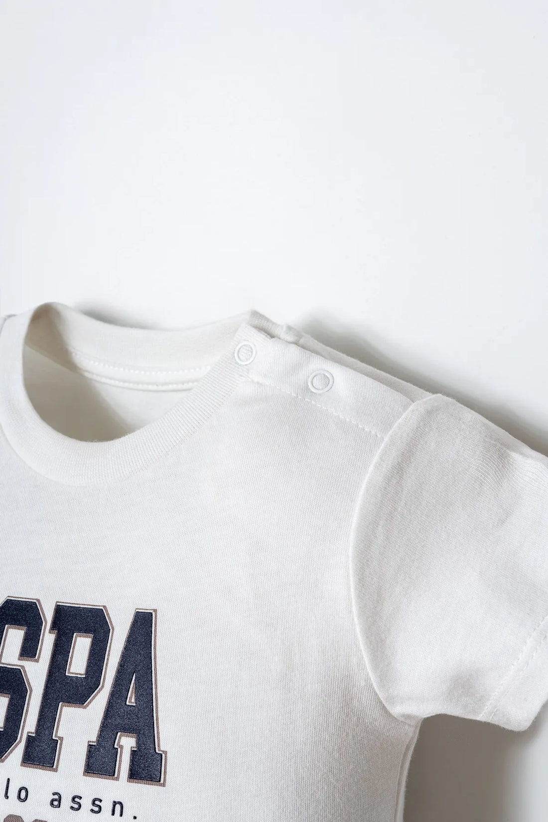 U.S. Polo Assn. White Baby Boy White T-Shirt and Short Set SKU: USB2923_White Image 02
