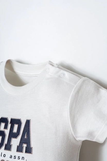 U.S. Polo Assn. White Baby Boy White T-Shirt and Short Set SKU: USB2923_White Image 02