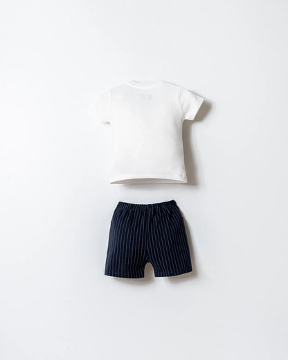 U.S. Polo Assn. White Baby Boy White T-Shirt and Short Set SKU: USB2923_White Image 04