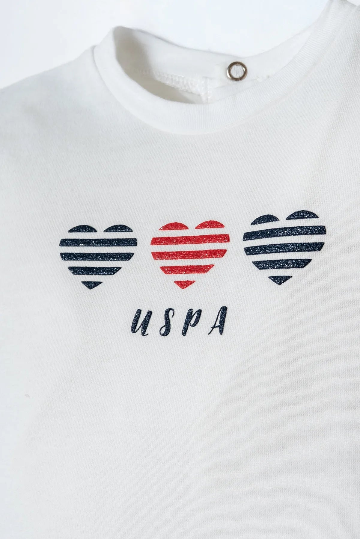 U.S. Polo Assn. White Baby Girl White T-Shirt and Short Set SKU: USB2971_White Image 02