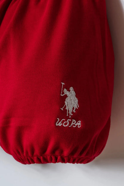 U.S. Polo Assn. White Baby Girl White T-Shirt and Short Set SKU: USB2971_White Image 03