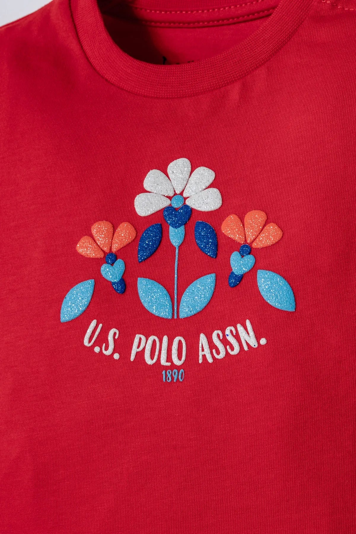 U.S. Polo Assn. Reddish Orange Baby Girl Reddish Orange T-Shirt and Short Set SKU: USB2999_Reddish Orange Image 02