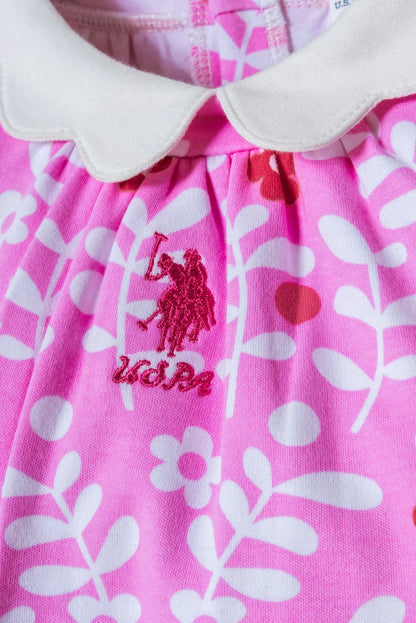 U.S. Polo Assn. Pink Baby Girl Pink Dress SKU: USB3006_Pink Image 02
