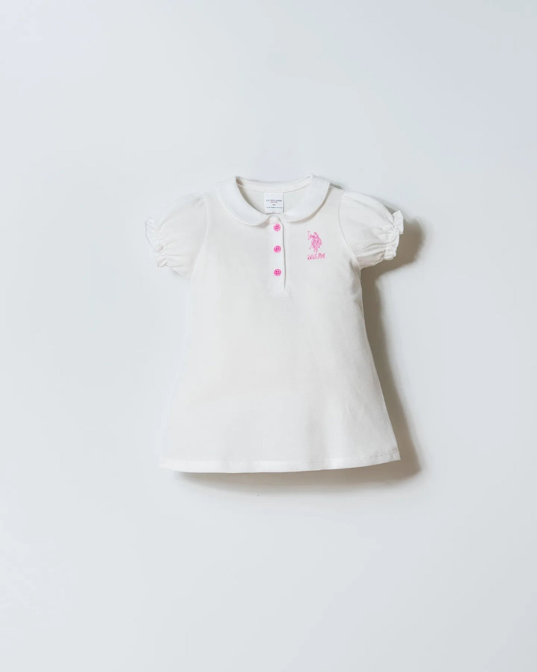 U.S. Polo Assn. White Baby Girl White Dress SKU: USB3027_White Image 01