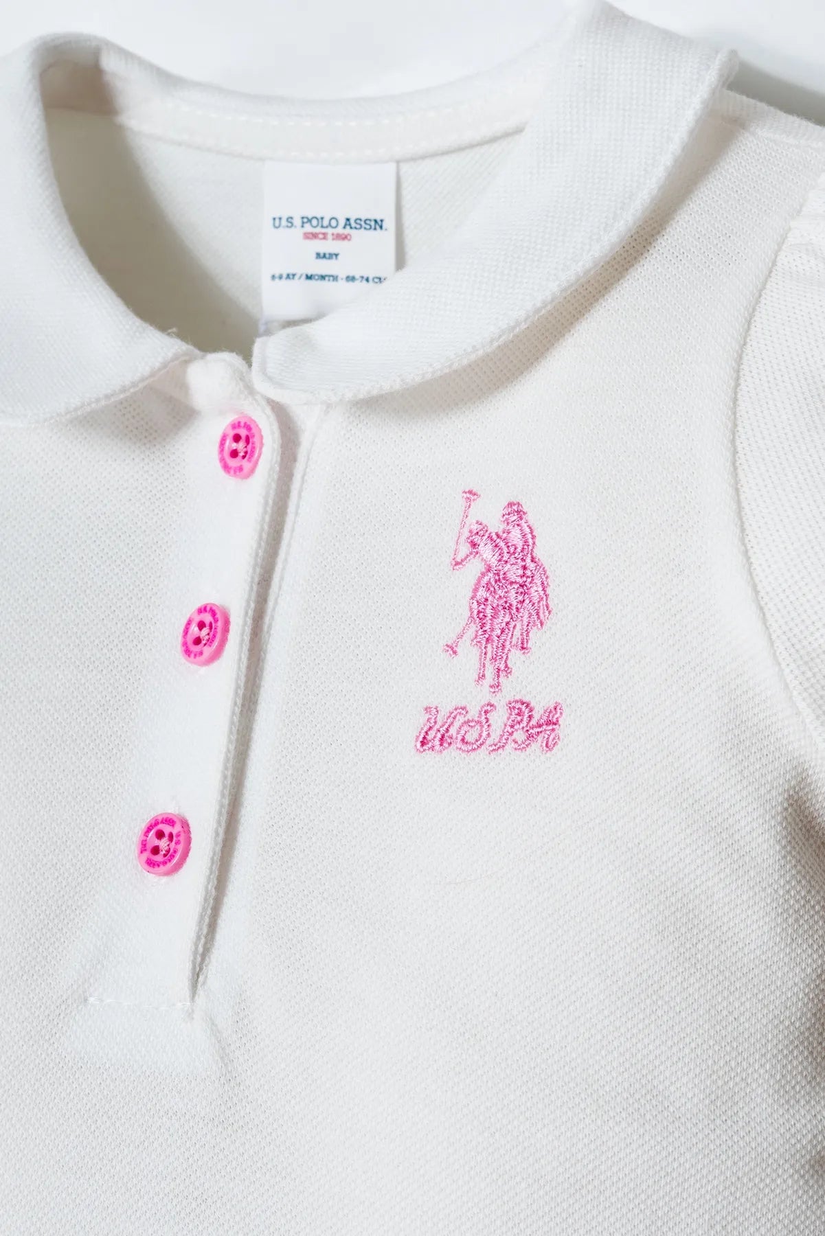U.S. Polo Assn. White Baby Girl White Dress SKU: USB3027_White Image 02
