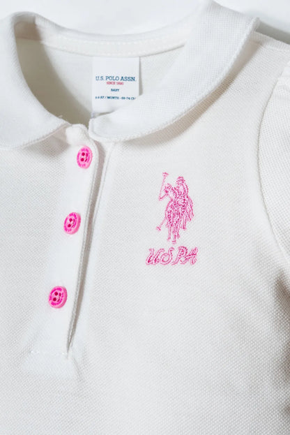 U.S. Polo Assn. White Baby Girl White Dress SKU: USB3027_White Image 02