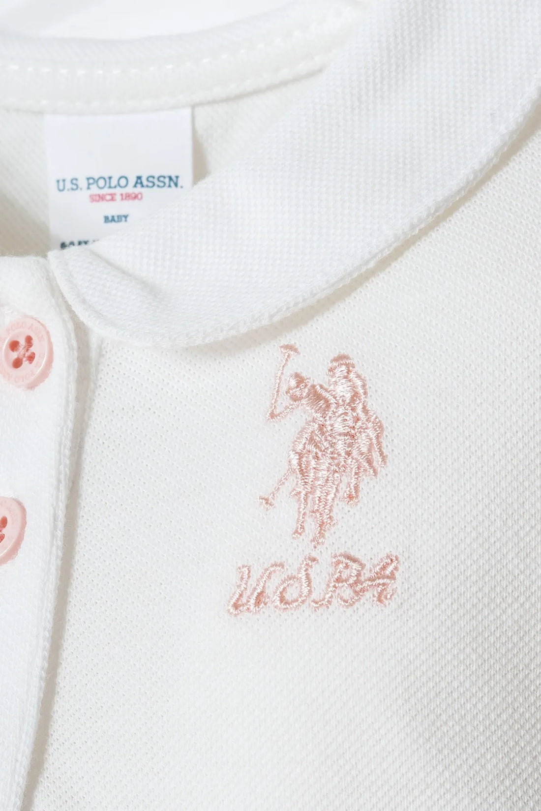U.S. Polo Assn. White Baby Girl White T-Shirt and Short Set SKU: USB3028_White Image 02