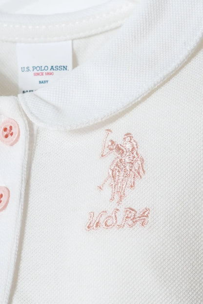 U.S. Polo Assn. White Baby Girl White T-Shirt and Short Set SKU: USB3028_White Image 02
