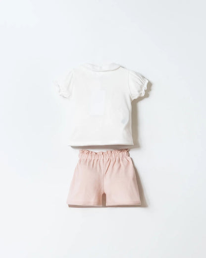 U.S. Polo Assn. White Baby Girl White T-Shirt and Short Set SKU: USB3028_White Image 04