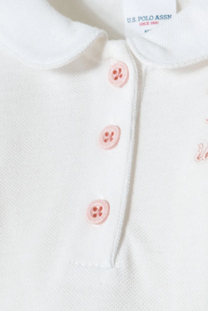 U.S. Polo Assn. White Baby Girl White T-Shirt and Short Set SKU: USB3028_White Image 05