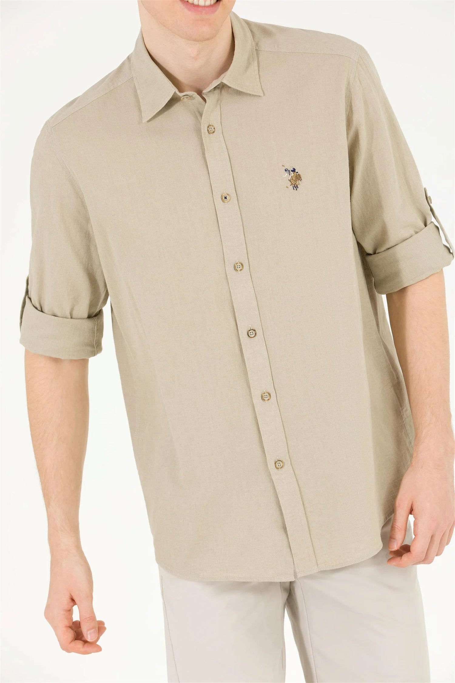 Beige Long Sleeve Shirt