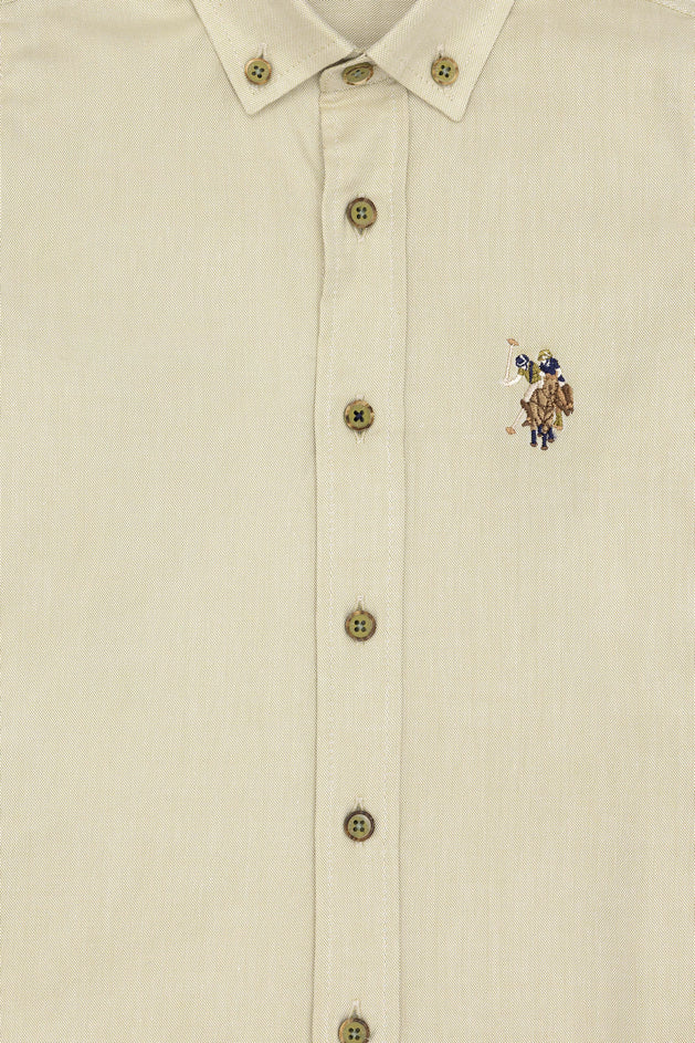 Beige Long Sleeve Shirt - BEVAVA