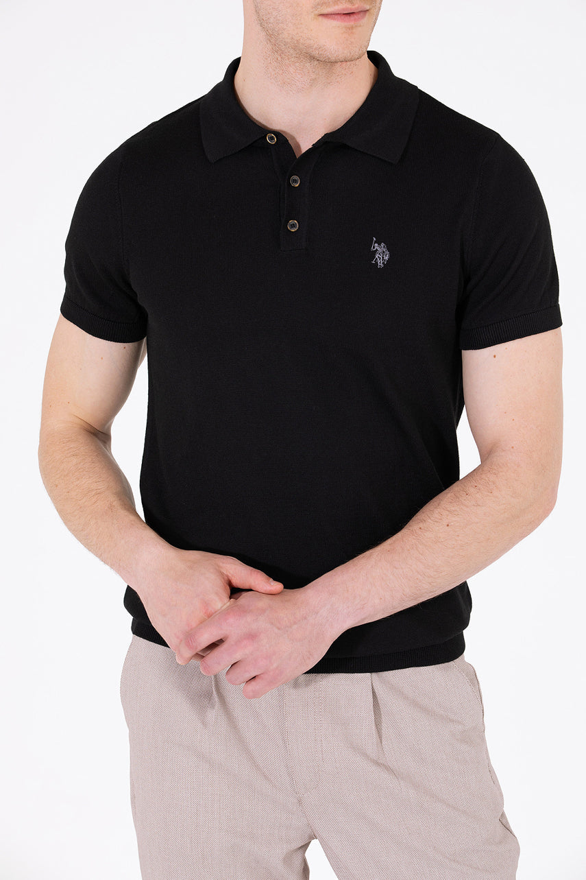 Black Short Sleeve Polo Shirt