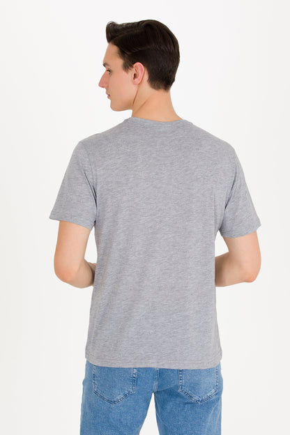 Grey Short Sleeve V-Neck T-Shirt